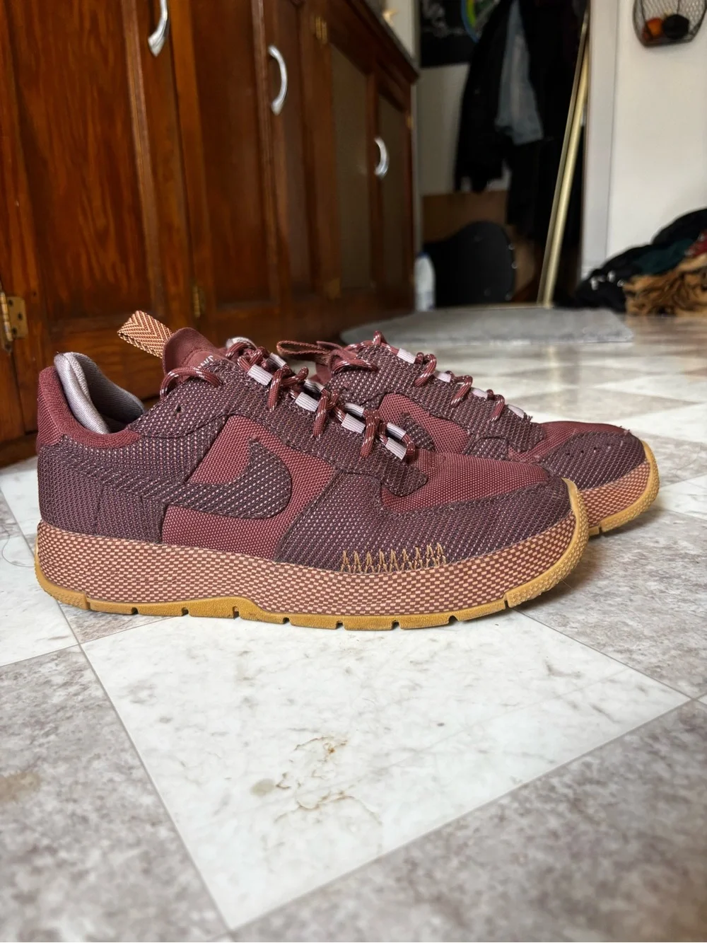 Nike Air Force 1 Women’s Low-Top Sneakers in Dark Rasberry Size 8.5 Gum Sole